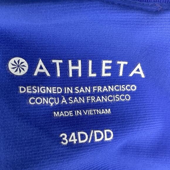 Athleta Women's Size 34D/DD Coastline Bra Cup Tankini Top Blue Color Block Flaw - Picture 9 of 9